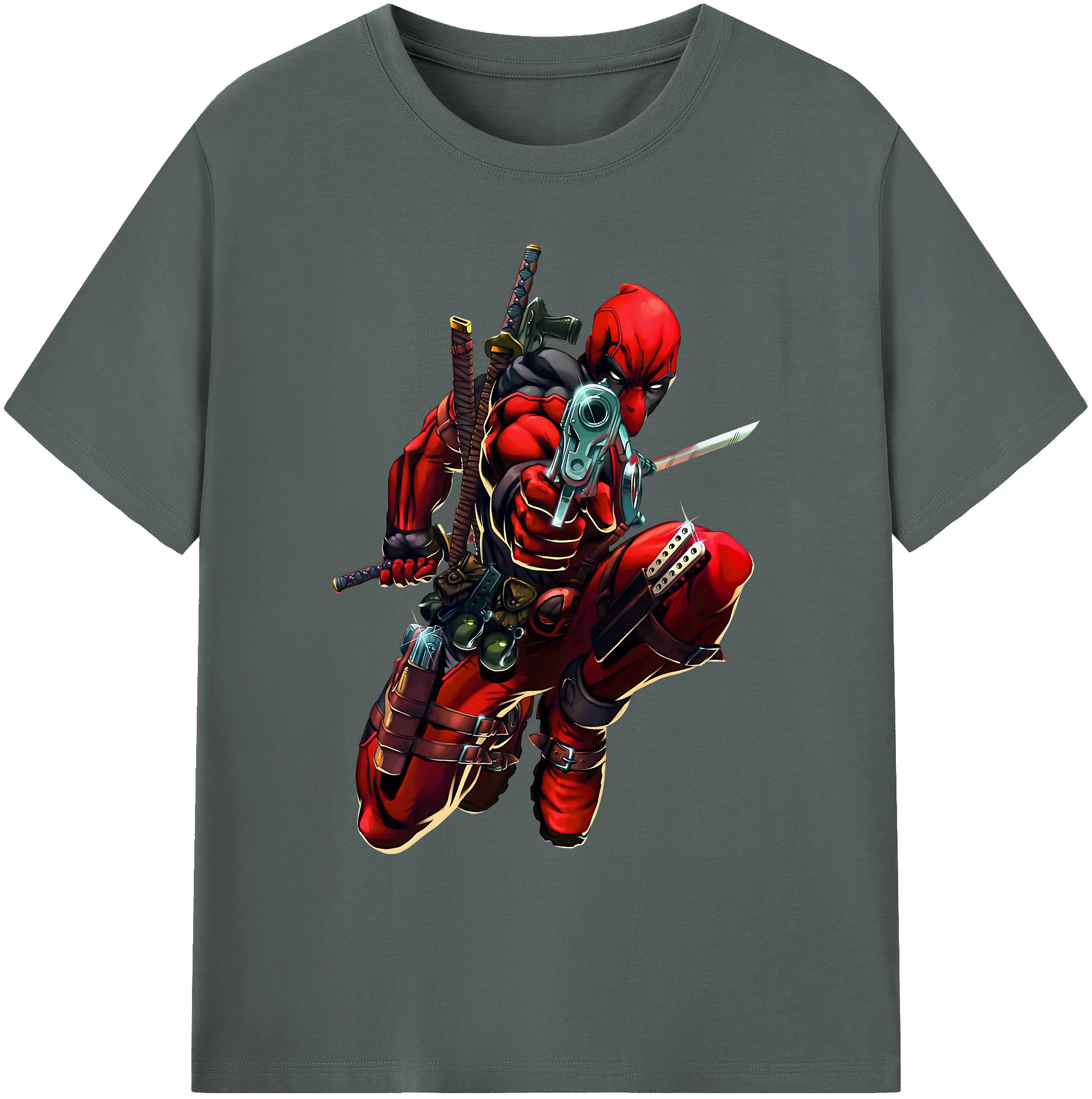 （画像用） Deadpool デッドプール 綿100％ メンズ半袖Tシャツ｜肌触りやわらか＆通気性